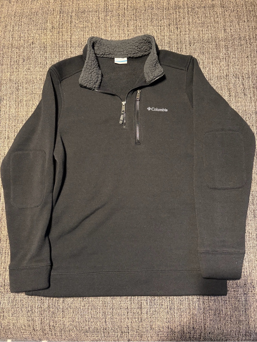 Columbia Men's Black Sherpa-Lined Quarter Zip Fleece